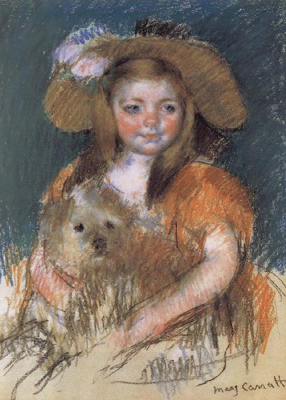 Mary Cassatt The girl holding the dog China oil painting art